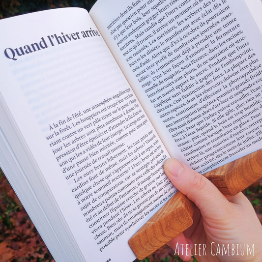 Bague de lecture en bois massif - chêne