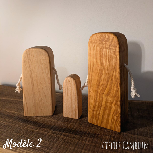 Grande famille de 3 - figurines en bois massif