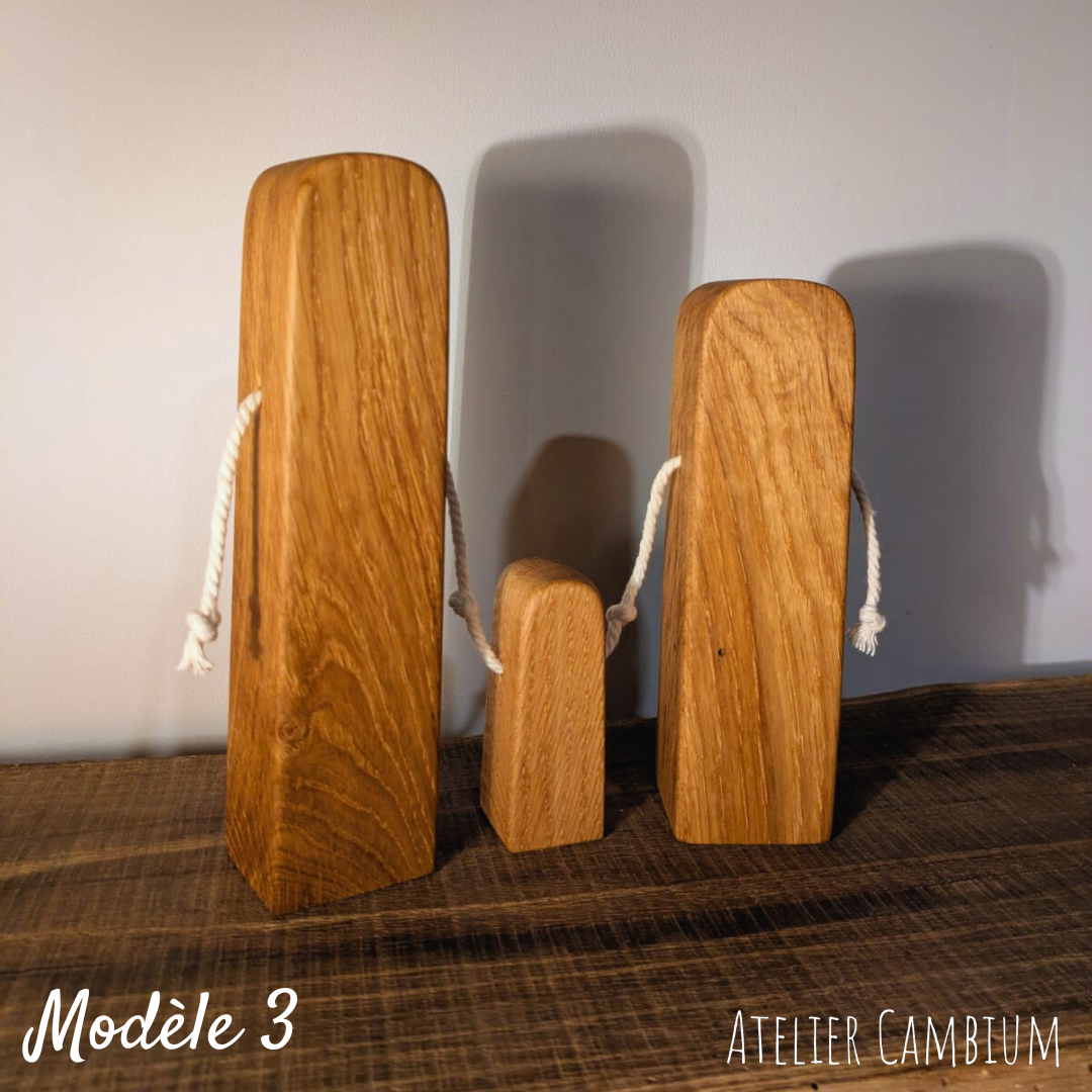 Grande famille de 3 - figurines en bois massif